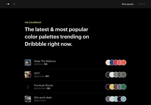 最近Dribbble 流行的配色风格是什么？看这个网站就知道！(图1)
